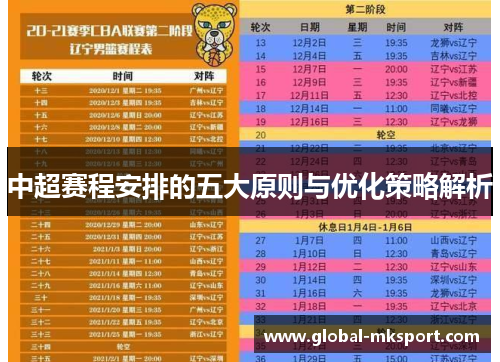 中超赛程安排的五大原则与优化策略解析