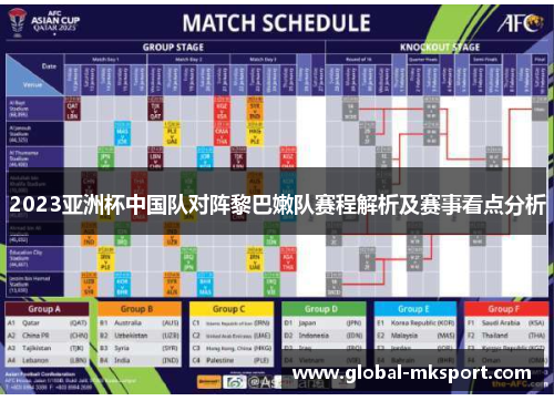 2023亚洲杯中国队对阵黎巴嫩队赛程解析及赛事看点分析